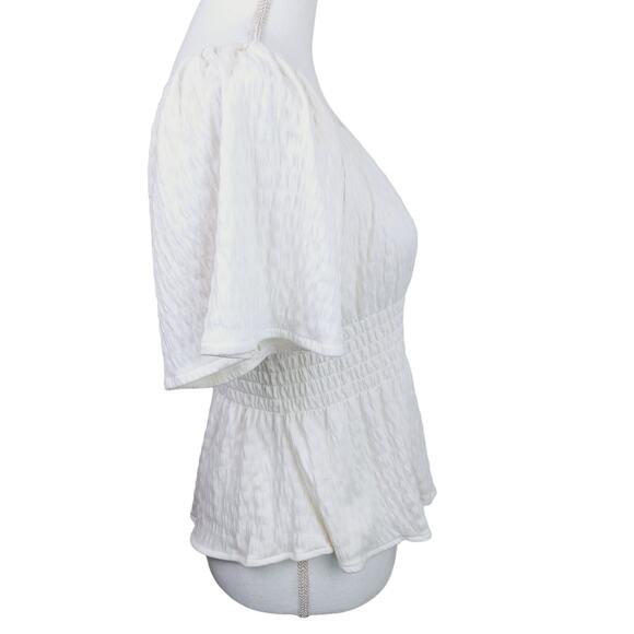 Madewell SZ M Crinkle-Knit Square-Neck Smocked Top NWT $65.00 - Picture 5 of 6